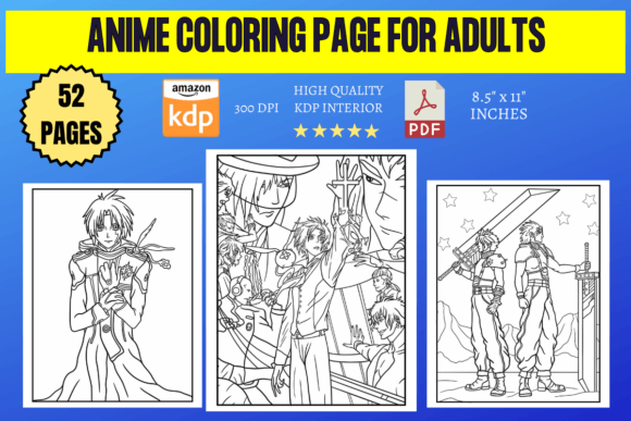Anime Coloring Page for Adults