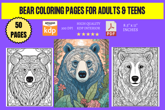 Bear Coloring Pages for Adults Teens