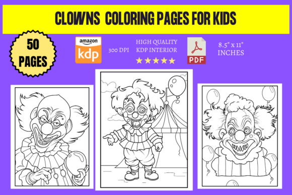 Clowns Coloring Page Fork Kids