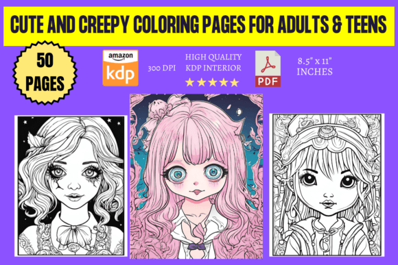 Cute and Creepy Coloring Pages for Adult: Where Whimsy Meets Wonder