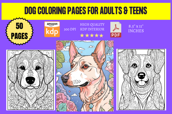Dog Coloring Pages for Adults Teens