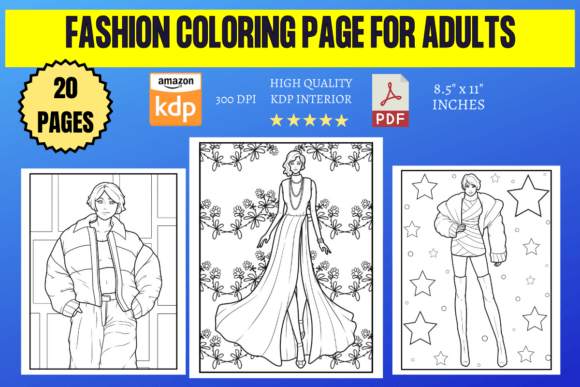 Fashion Coloring Page for Adults