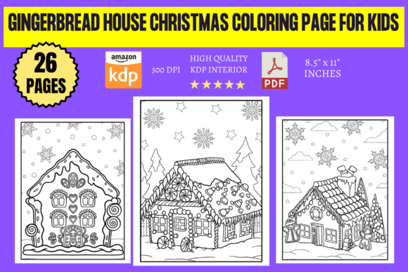Gingerbread House Christmas Coloring Pag