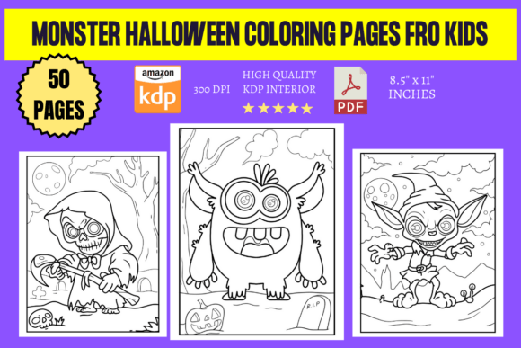 Monster Halloween Coloring Pages for Kid