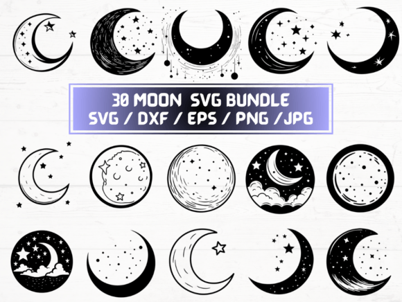 Moon SVG Collection for Creative Projects