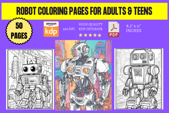 Robot Coloring Pages for Adults Teens
