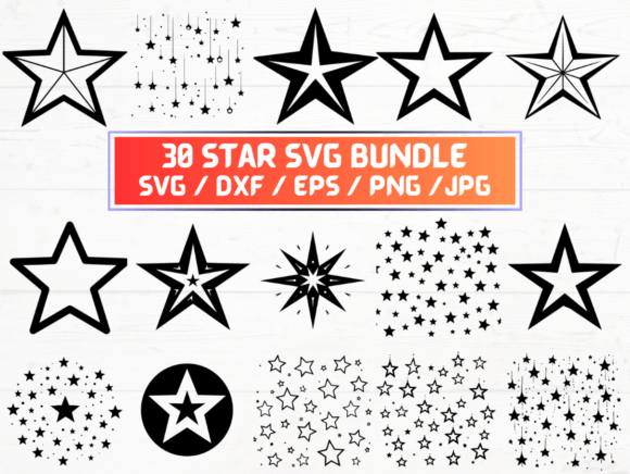Star SVG, DXF, EPS, JPG & PNG Files