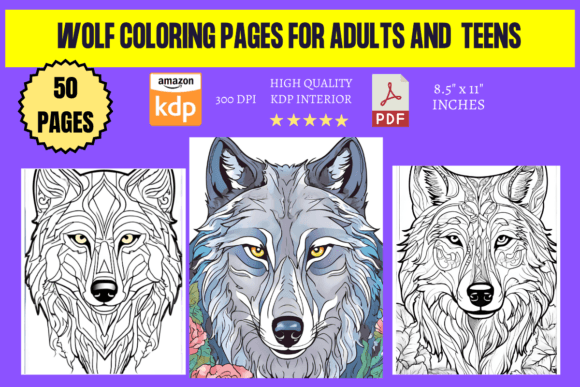 Wolf Coloring Pages for Adults & Teens